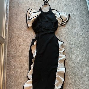 Black/White Formal Or Cocktail Dress, Size Sm